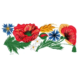 Дизайн для вышивальной машинки, цветы 80 х 200 мм.