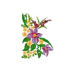 Узор для вышивальной машинки, цветы 140 х 200 мм.