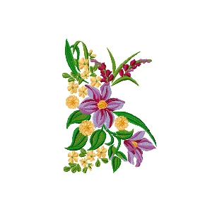 Узор для вышивальной машинки, цветы 140 х 200 мм.