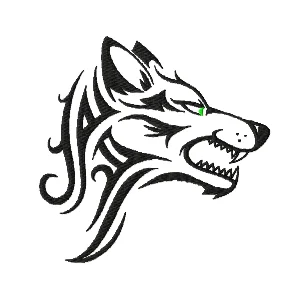 Дизайн для вышивальной машинки, волк-тату. 129 х 126 мм