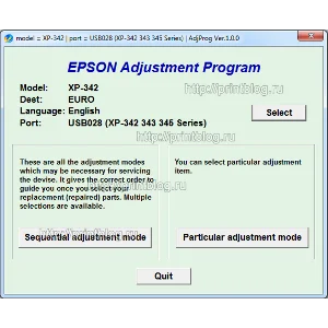 Adjustment program Epson XP-342 (XP-340) сброс памперса