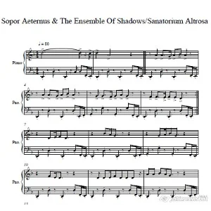 Sopor Aeternus Sanatorium Altrosa ноты для фортепиано