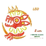 Знак зодиака Лев. Дизайн машинной вышивки 2 размера