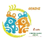 Знак зодиака Близнецы. Дизайн машинной вышивки 2 разм.