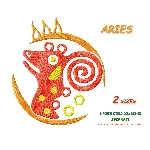 Знак зодиака Овен. Дизайн машинной вышивки 2 размера