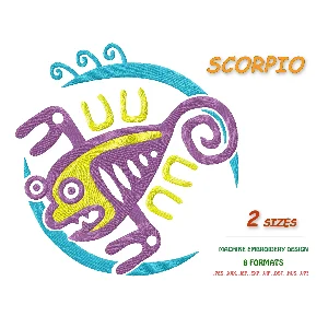 Знак зодиака Скорпион. Дизайн машинной вышивки 2 разм.