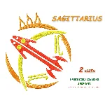 Знак зодиака Стрелец. Дизайн машинной вышивки 2 размера