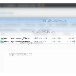 Дампы 25Q64 и 25Q16 от принтера Canon PIXMA MG3650