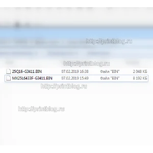 Canon PIXMA G3410, G3411 дампы микросхем 25Q64 и 25Q16
