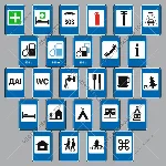 Дорожные знаки Украины – Знаки сервиса, вектор