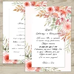 Шаблон приглашения на свадьбу "Watercolor flowers" №64