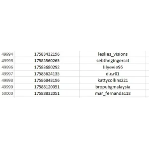 База данных 50k пользователей Instagram
