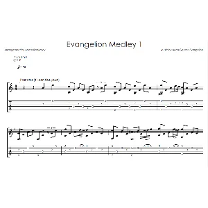 Evangelion Medley 1 - фингерстайл ноты+табы