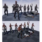 NPC зомби мужчина, женщина UE4