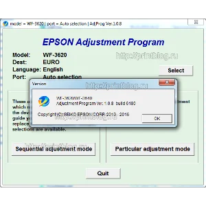 Adjustmen program Epson WF-3620, WF-3640