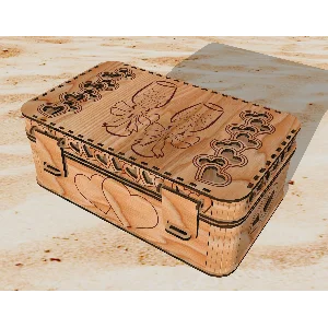 Шкатулка для бокалов DXF CDR, файлы для лазерной резки