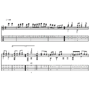 Танец "Яблочко".Нотная табулатура для 6 струнной гитары