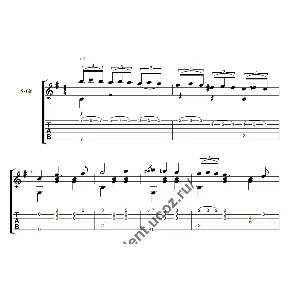 Вальс "Под небом Парижа". Ноты для гитары