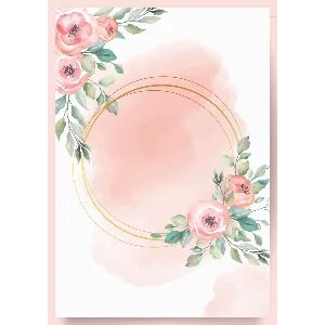 цветочный розовый фон для пригласительных 1 сторона