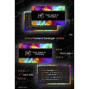 Визитная карточка / PSD шаблон / для ИТ-специалистов