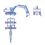 Динамический блок экскаватора Hyundai  в формате dwg