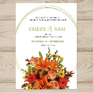 Приглашение на свадьбу Осень №246