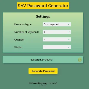 SAV Password Generator