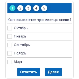 Скрипт теста на сайт с radio и checkbox ответами #87m2