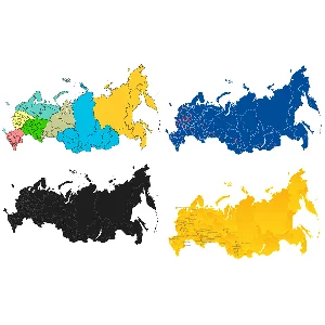 Карта России с регионами в векторе