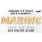 Морской алфавит буквы a-z, цифры 0-9 для лазерной резки