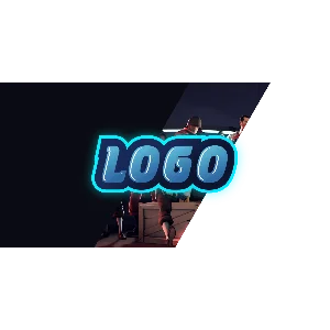 Надпись в спортивном игровом стиле для шапки канала