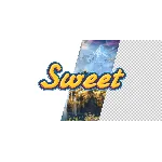 Прикольный текст с красивым эффектом Sweet для шапки