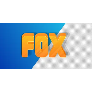 FOX 3D эффект для шрифта с эффектом бликов и тенью