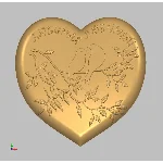 Валентинка «Две птички на сердце» (Модель 3636) STL