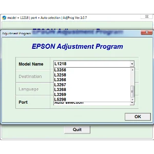Adjustment program Epson L1218, L1258, L1259, L3218 ...