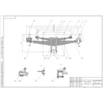 Чертеж Задняя подвеска  ЗИЛ-4331