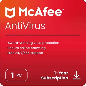 McAfee AntiVirus 2023 (1 Year / 1 PC) - Global Key