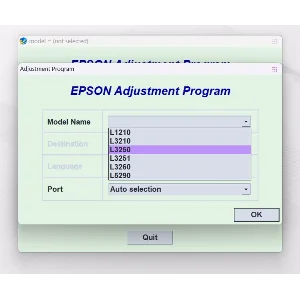 EPSON AdjProg Reset L1210 L3210 L3250 L3251 L3260 L5290