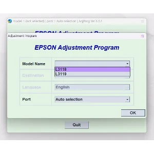 EPSON AdjProg Reset L3118 L3119