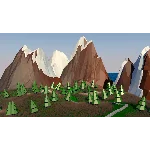 3D-Модель низкополигонального ландшафта