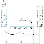 Схема фрезерования концевой фрезой паза в компасе