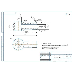 Чертеж детали угольник поворотный в компасе