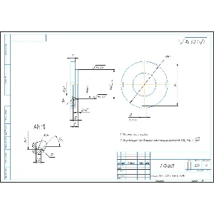 Чертеж детали гайка круглая с пазами в компасе