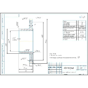 Чертеж детали шестерня косозубчая в компасе