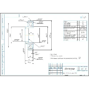 Чертеж детали шестерня косозубая в компасе