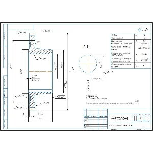 Чертеж детали шестерня косозубая m=4, z=51 в компасе