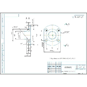 Чертеж детали фланец в компасе