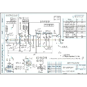 Чертеж детали вал-шестерня шевронная в компасе