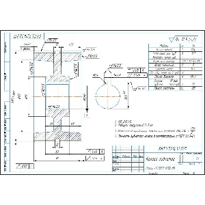 Чертеж детали колесо зубчатое шевронное в компасе