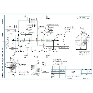 Чертеж детали "Вал выходной" в компасе